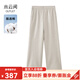 水云間杏色直筒闊腿褲女慵懶松弛感休閑長(cháng)褲子厚寬松2025秋冬新款 米杏 M