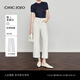 CHIC JOJO【膠囊丹寧】直筒褲丨白色牛仔褲女26春新款四面彈九分褲 淵語(yǔ)藍 S (26)