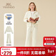 英氏（YEEHOO）女童套裝兒童外套褲子兩件套中大童裝學(xué)院休閑抑菌春裝 米白 150