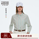 Teenie Weenie小熊女裝條紋襯衫2025秋季新款清新學(xué)院休閑通勤襯衣 薄荷色 M