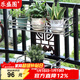 樂(lè )盛圖不銹鋼花架陽(yáng)臺懸掛式鐵藝花架子裝飾花盆架可調節50cm長(cháng)LP99
