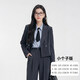 達佳詩(shī)灰色小個(gè)子西裝外套女士短款面試套裝職業(yè)正裝高級休閑西服 深灰色外套 XS  150/76A