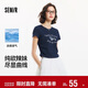 森馬（Semir）涼感T|短袖T恤女短款小狗夏2025小心機修身正肩上衣109325100020