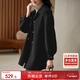 尚都比拉100%羊毛大衣女冬季雙排扣雙面呢腰帶燈籠袖毛呢外套