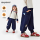 MQDMINI童裝兒童褲子春季男女童衛褲5A抗菌寬松束腳休閑褲松鼠蘑菇
