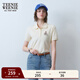 Teenie Weenie小熊女裝簡(jiǎn)約休閑夏季短袖POLO衫T恤時(shí)尚潮流短款上衣 淺卡其色 160/S