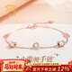 中國珠寶幸運小蠻腰銀手鏈女生手環(huán)輕奢高端新年日生日送女友閨蜜禮物
