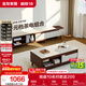 全友家居現代簡(jiǎn)約木紋電視柜茶幾組合家具儲物柜可伸縮電視機收納柜子
