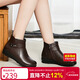 康奈 女靴休閑百搭低靴日常輕軟短筒棉靴保暖防寒舒適踝靴 咖色 37