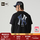 NEW ERA紐亦華MLB腰果花運動(dòng)短袖T恤男女情侶NY LA印花 14179141-黑色-NY 腰果花 XL