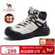 駱駝（CAMEL）云山2代加絨抓地戶(hù)外男靴高幫登山徒步鞋 G15W852077R 米白/黑 42