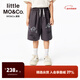 little MO&Co.little moco童裝25夏裝新款男童涂鴉印花寬松純棉休閑運動(dòng)風(fēng)短褲 深灰色 160 160/66