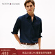 Tommy Hilfiger【牛津紡】秋冬男女商務(wù)休閑通勤易打理純色條紋長(cháng)袖襯衫