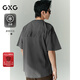 GXG男裝 圓領(lǐng)T恤雙色背后印花上衣涼感短袖針織 2025夏季新品 深灰色 L