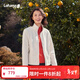 LAFUMA樂(lè )飛葉抓絨衣女士 秋冬輕便環(huán)保保暖開(kāi)衫立領(lǐng)外套LFJA5CR60 天鵝白PW M 38)165/84A