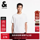 杰克·瓊斯（JACK&JONES）男裝T恤經(jīng)典流行簡(jiǎn)約印花刺繡純色圓領(lǐng)休閑全棉短袖上衣225201194 A06雪白色 常規 M （175）