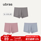 ubras【60S莫代爾棉襠】男士?jì)妊澘咕d透氣內褲男平角短褲3條裝 鴿羽灰+玫瑰酒+奶鹽藍 3條 3XL