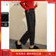 三彩大碼女裝冬款優(yōu)雅高腰西裝煙管褲長(cháng)褲梨形顯瘦胖MM 烏黑色 2XL 175/84B