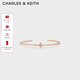 CHARLES&KEITH25冬新品無(wú)邊星穹系列星星設計感手鐲新年禮物送女友CK5-13220061 Rose Gold玫瑰金色 18cm 1個(gè)