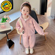 G.duck小黃鴨女童秋裝套裝2025新款寶寶衣服春秋季外套4-6歲3兒童衛衣褲 粉色【春秋款】 110 建議100-110cm3-4歲