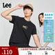 Lee25新品標準版圓領(lǐng)Logo印花設計涼感輕薄男女同款短袖T恤休閑潮 白色（尺碼偏大，拍小一碼） XL