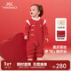 英氏（YEEHOO）嬰兒拜年服秋冬保暖嬰兒衣服新中式寶寶連體衣喜慶 新年紅-夾棉款 80cm （建議身高72-80cm）