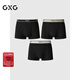 GXG男士?jì)妊?黑色條紋莫代爾內褲男平角褲內襠抑菌 25年 黑色 3條 L