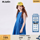 馬·拉?。∕.Latin）/童裝兒童連衣裙夏女童波點(diǎn)印花大口袋背心連衣裙 牛仔淺藍 120cm