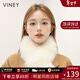 viney冬季圍巾女保暖雙面毛圍脖韓版仿狐貍毛生日新年禮物送女生女友 【米白色禮盒裝】送老婆高顏值 高級感獺兔毛內襯護頸防寒