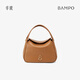 半坡飾族（bampo）牛皮小圓滿(mǎn)菜籃子包包高級單肩斜挎時(shí)尚頭層牛皮手提送禮520禮物 枇杷棕
