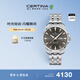 雪鐵納（Certina）瑞士手表動(dòng)能系列雙歷顯示商務(wù)休閑機械鋼帶男士腕表新年禮物