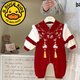 G.duck嬰兒紅色滿(mǎn)月加絨連體衣衣服秋冬裝中國國風(fēng)周歲百天寶寶連體爬服 紅色兔子中國風(fēng)爬服【加絨】 73cm
