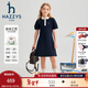 哈吉斯（HAZZYS）品牌童裝女童連衣裙2025夏季新款彈力舒適透氣輕薄學(xué)院風(fēng)POLO裙 藏藍 165