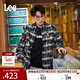 Lee25新品舒適版翻領(lǐng)寬松肌理格紋午夜藍男長(cháng)袖襯衫LMT009790207 午夜藍 2XL