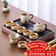 尚言坊汝窯茶具整套帶茶盤(pán)家用辦公高檔輕奢陶瓷功夫茶杯茶壺泡茶器套裝