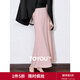 初語(yǔ)氣質(zhì)純色半身裙女2025年春秋垂感法式中長(cháng)裙簡(jiǎn)約百搭a字裙子 藕粉色 L
