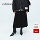 edition裙褲女羊毛精紡設計感小眾A型雙褶八分闊腿褲 黑色 XS 155