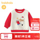 巴拉巴拉（BALABALA）【商場(chǎng)同款】巴拉巴拉寶寶打底衫長(cháng)袖T恤男女童上衣春款可愛(ài)萌趣 紅白色調00361 90