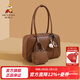 稻草人包包女包新款春夏手提包復古百搭通勤斜挎包2026新年禮物送女友 A款-焦糖棕