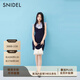 SNIDEL2025秋冬新品氣質(zhì)荷葉領(lǐng)小飛袖領(lǐng)結針織連衣裙SWNO254253 深藍 均碼 (F)
