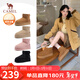 駱駝（CAMEL）小暖絨雪地靴女休閑百搭厚底增高保暖靴 L25W275070 駝色 36