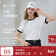 三彩2025秋季新款【匹馬棉】純棉T恤字母印花圓領(lǐng)正肩短袖Z 云朵白 XL 170/92A