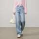 逸陽(yáng)（ESE-Y）微闊直筒牛仔褲女26春新款不易褪色棉彈闊腿褲子 藍色 27