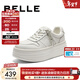 百麗（Belle）時(shí)尚串珠小白鞋女2026春新商場(chǎng)同款厚底增高休閑板鞋F1V1DAM6 白色 37 (235mm)