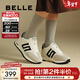 百麗（Belle）跑道家族復古小金甘德訓鞋女商場(chǎng)同款阿甘鞋休閑運動(dòng)鞋D2C1DAM5 白色 【小金甘1.0】 37 (235mm)