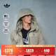 adidas保暖寬松舒適鴨絨連帽羽絨服面包服男秋冬阿迪達斯三葉草 淡芝麻灰褐   M