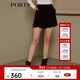 PORTS寶姿 新品女裝甜美百搭波浪邊休閑短褲SN9P026CWF002 黑色 M (6)