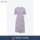 詩(shī)凡黎（‘S EIFINI）【商場(chǎng)同款】詩(shī)凡黎紫色v領(lǐng)系帶碎花連衣裙2024夏新款女3F4890621 紫色 S 155/80A