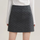 佐敘波點(diǎn)毛呢半身裙女2026春季新款韓系氣質(zhì)淑女修身顯瘦A字包臀短裙 灰色 M （85-100斤）