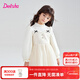 笛莎（DEESHA）女童小香風(fēng)網(wǎng)紗連衣裙2025冬季新款公主禮服裙中大童女孩童裝裙子 奶白色 140